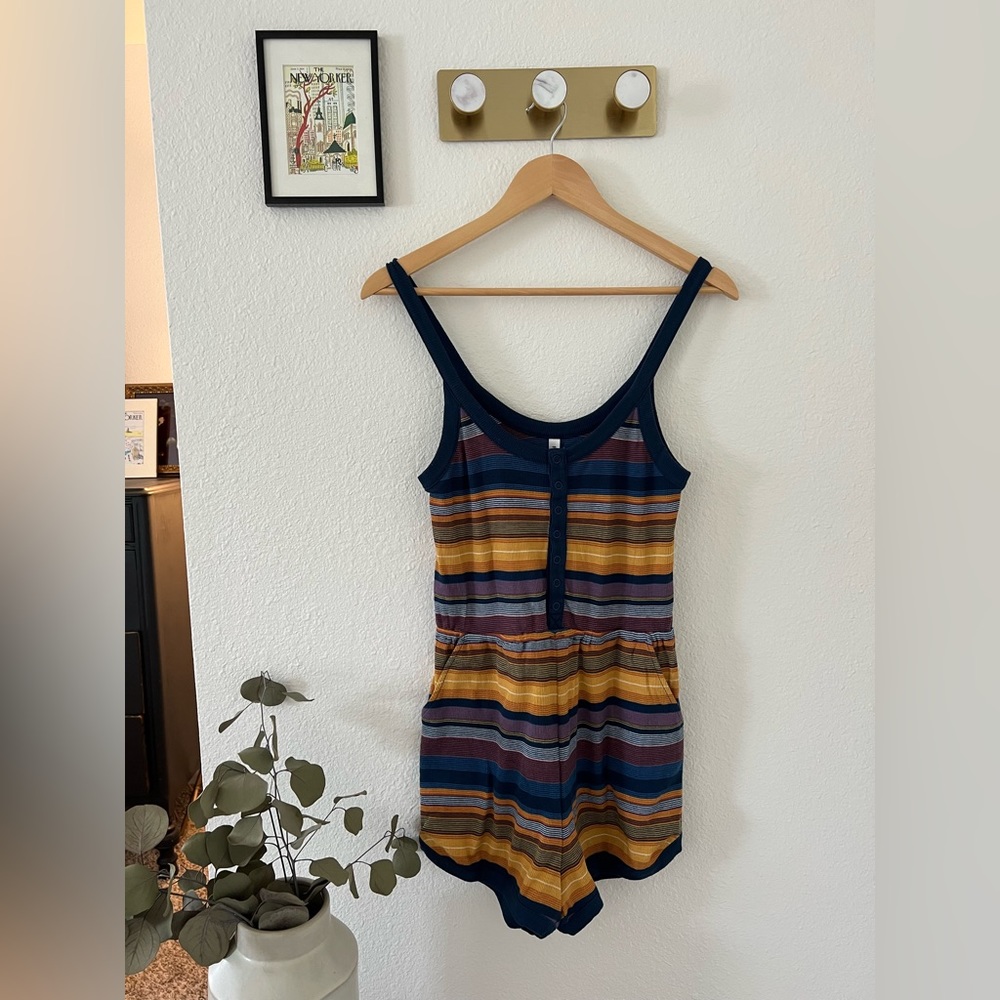 RVCA Striped Romper - Size: Small